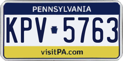 PA license plate KPV5763