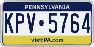 PA license plate KPV5764