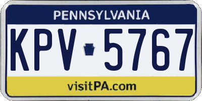 PA license plate KPV5767