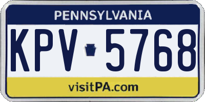 PA license plate KPV5768