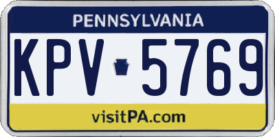 PA license plate KPV5769