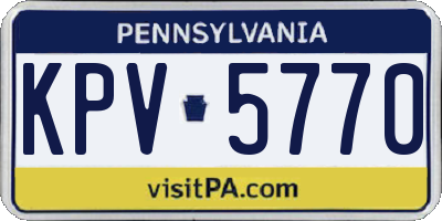 PA license plate KPV5770