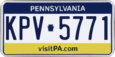 PA license plate KPV5771