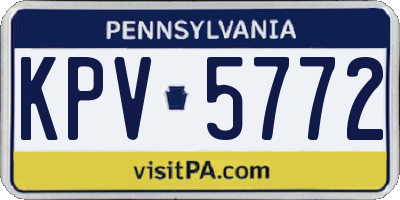 PA license plate KPV5772