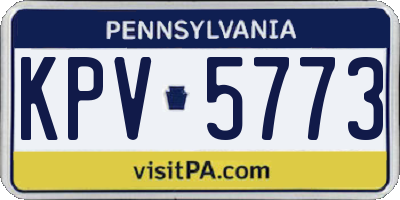 PA license plate KPV5773
