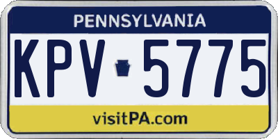PA license plate KPV5775