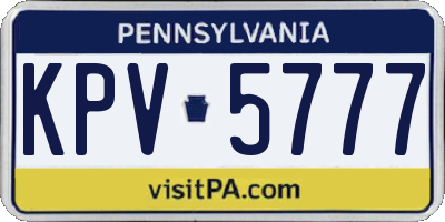 PA license plate KPV5777