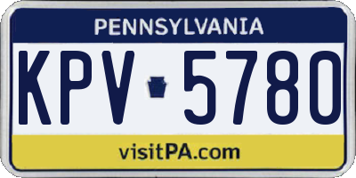 PA license plate KPV5780