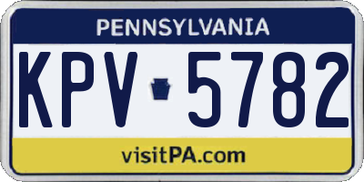 PA license plate KPV5782