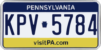 PA license plate KPV5784