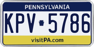 PA license plate KPV5786