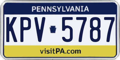 PA license plate KPV5787