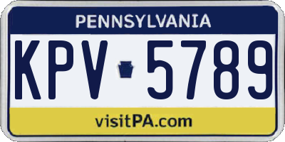 PA license plate KPV5789