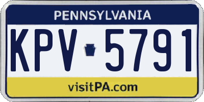 PA license plate KPV5791