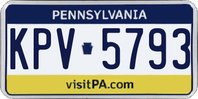 PA license plate KPV5793