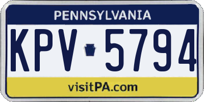 PA license plate KPV5794