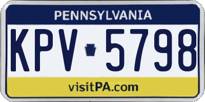 PA license plate KPV5798