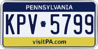 PA license plate KPV5799