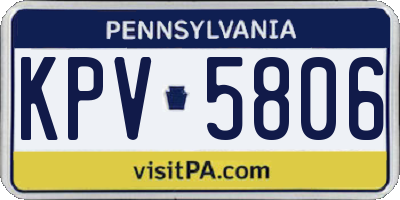 PA license plate KPV5806