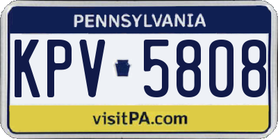 PA license plate KPV5808