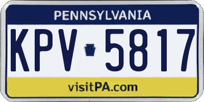 PA license plate KPV5817