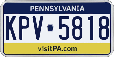 PA license plate KPV5818