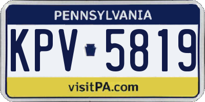 PA license plate KPV5819