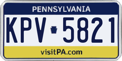 PA license plate KPV5821
