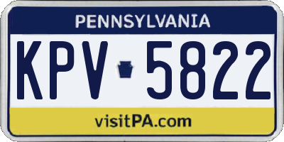 PA license plate KPV5822