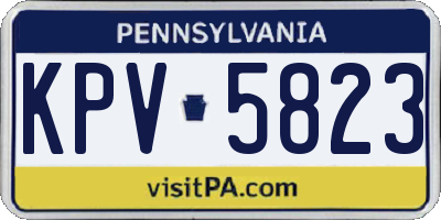 PA license plate KPV5823