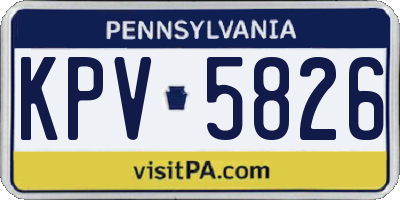 PA license plate KPV5826
