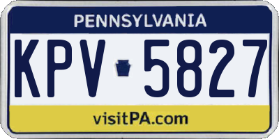 PA license plate KPV5827