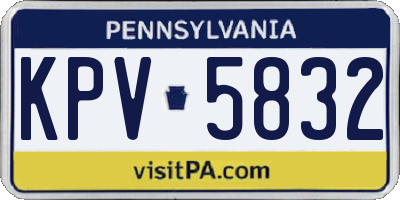 PA license plate KPV5832