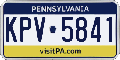 PA license plate KPV5841