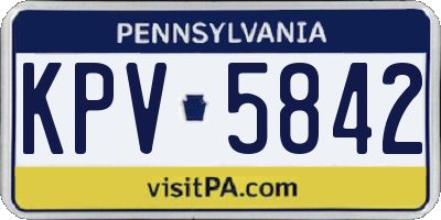 PA license plate KPV5842