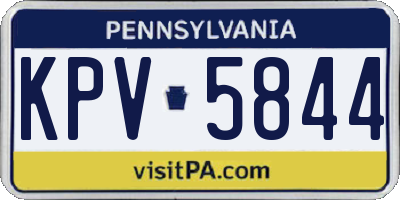 PA license plate KPV5844