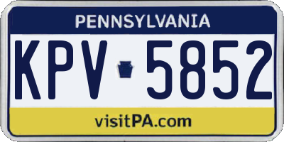 PA license plate KPV5852