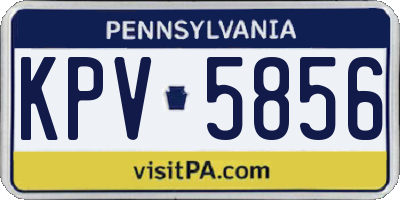 PA license plate KPV5856