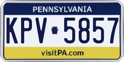 PA license plate KPV5857