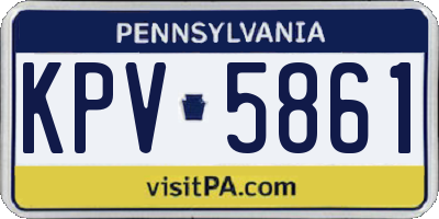 PA license plate KPV5861