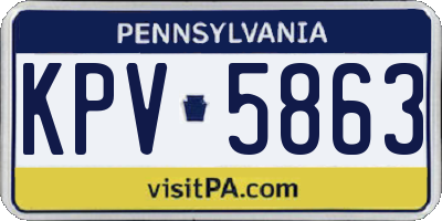 PA license plate KPV5863