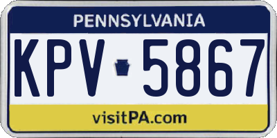 PA license plate KPV5867