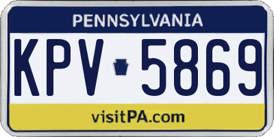 PA license plate KPV5869