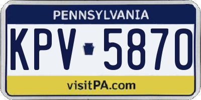 PA license plate KPV5870