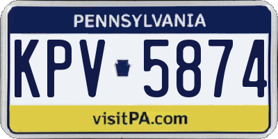 PA license plate KPV5874