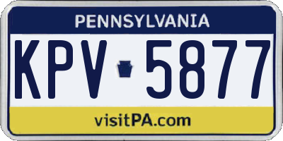 PA license plate KPV5877