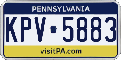 PA license plate KPV5883