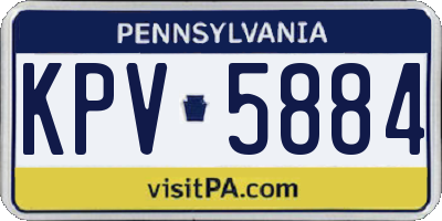 PA license plate KPV5884