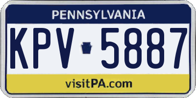 PA license plate KPV5887