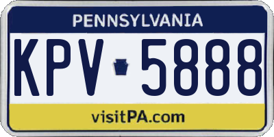 PA license plate KPV5888